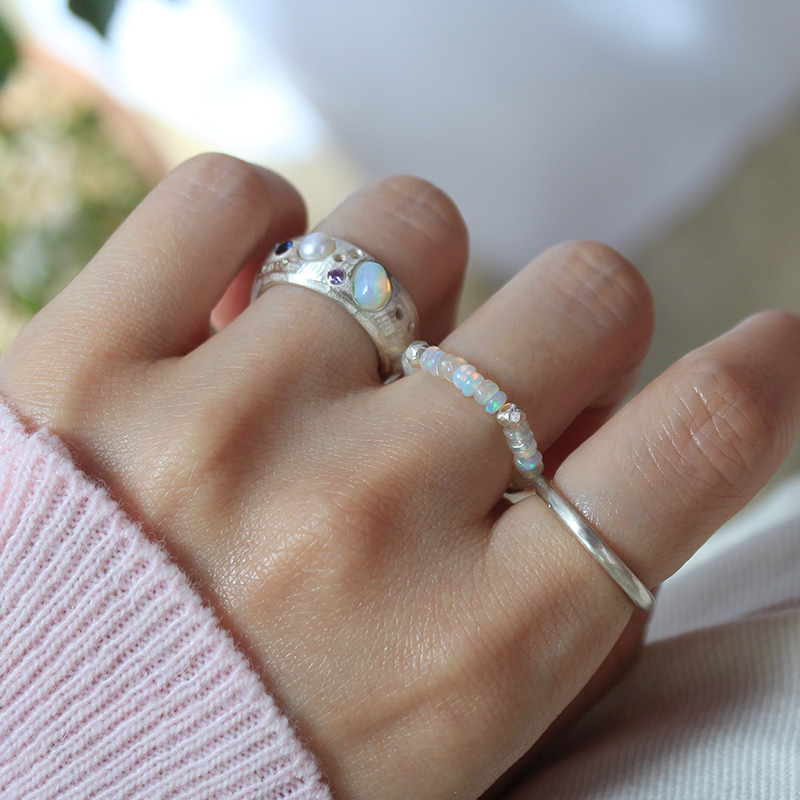 Opal band ring(2types)오팔 밴드 반지