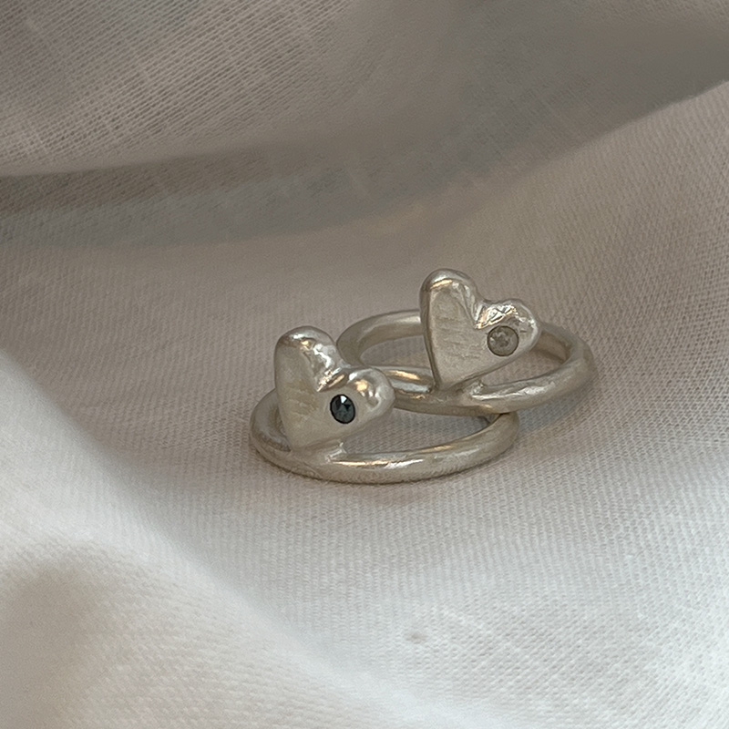 Rough diamond heart ring(2types)러프 다이아몬드 하트 반지