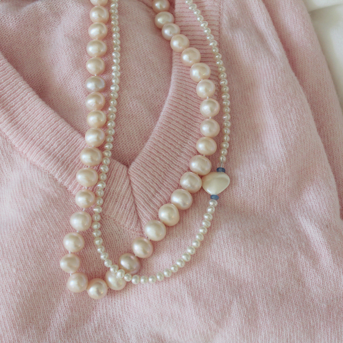 (한정수량) Elegance pink pearl necklace엘레강스 핑크 진주 목걸이
